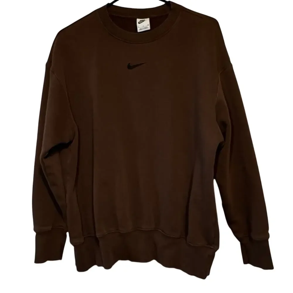 Nike Center Swoosh Pullover Sweatshirt Brown Size Small (S/P/CH)